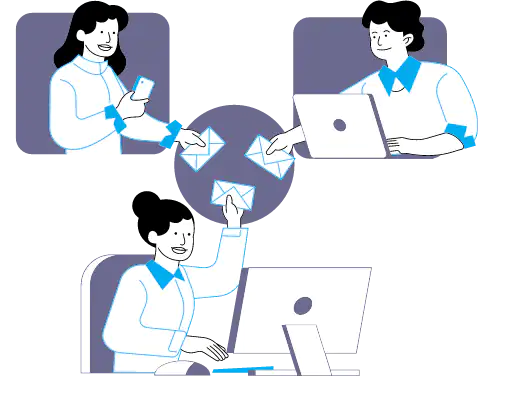 Mektup gönderen doktorlar illüstrasyonu (konsültasyonu betimlemek adına)